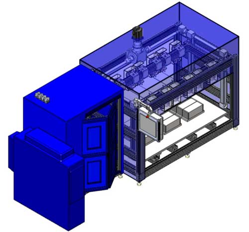 Cad drawing of the MCP650 – Multi-head Cropping Saw  for Sapphire
